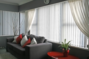 Vertical Blinds in Light Filtering fabric