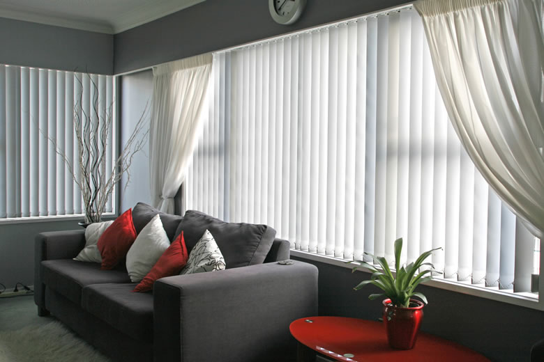 Vertical Blinds in Light Filtering fabric